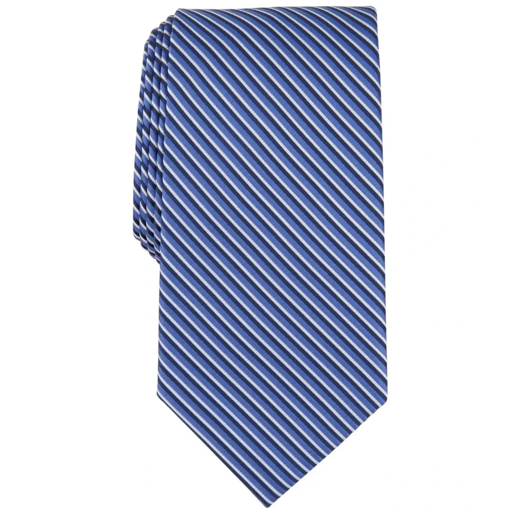 Perry Ellis Men Keen Stripe Tie Navy